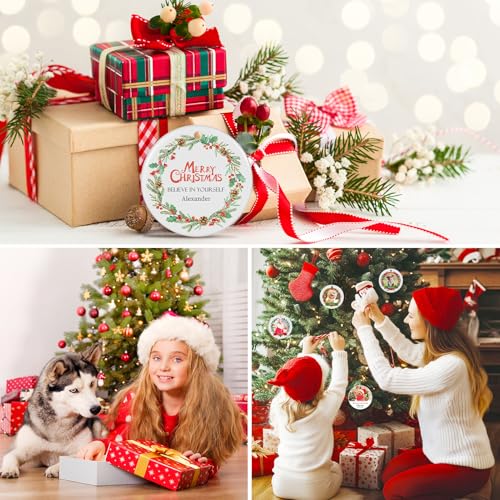 Personalized Christmas Ornaments 2025 Ceramic Custom Photo Picture Text Christmas Ornament Personalized Ornament Christmas Xmas Tree Decorations for Kids Couples Family Friends