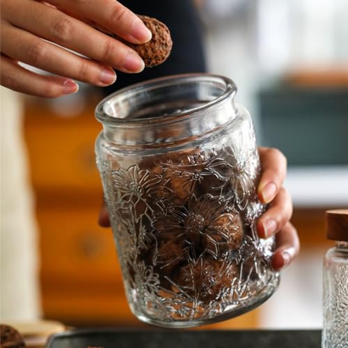 Vintage Glass Jars with Wooden Lids