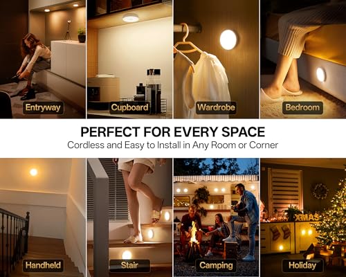 3 Pack 1500mAh Upgraded Ultra Bright Motion Sensor Lights Indoor