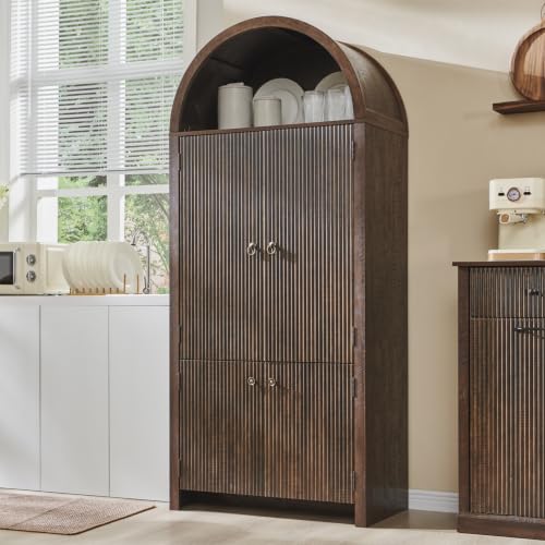 71" Tall Arched Bathroom Storage Cabinet