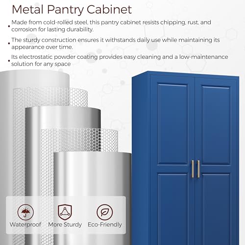 75" Tall Metal Kitchen Pantry Cabinet