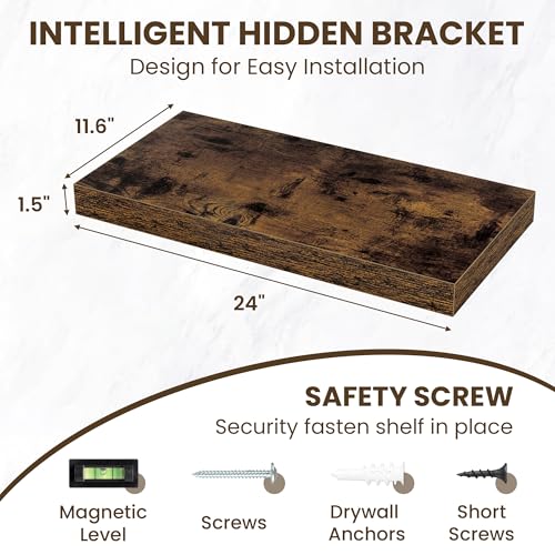24 Inch Floating Shelves for Wall