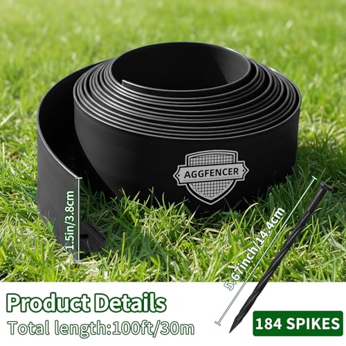 Landscape Edging 1.5in Garden Edging Borders No Dig 100ft (184 Count)