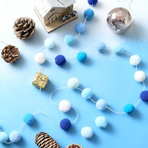 4 Pack 26.3 Feet Colorful Pom Pom Garland Decorations (26.5 Foot)