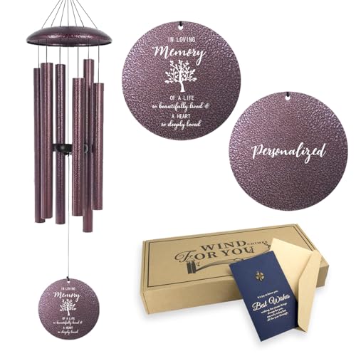 Personalized Tree of Life Memorial Wind Chimes for Loss of Loved One