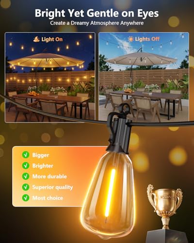 38FT Solar String Lights Outdoor (38 Foot)
