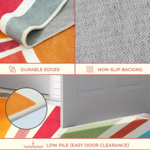 Boho Washable Rug 5 Ft Round Area Rug for Bedroom