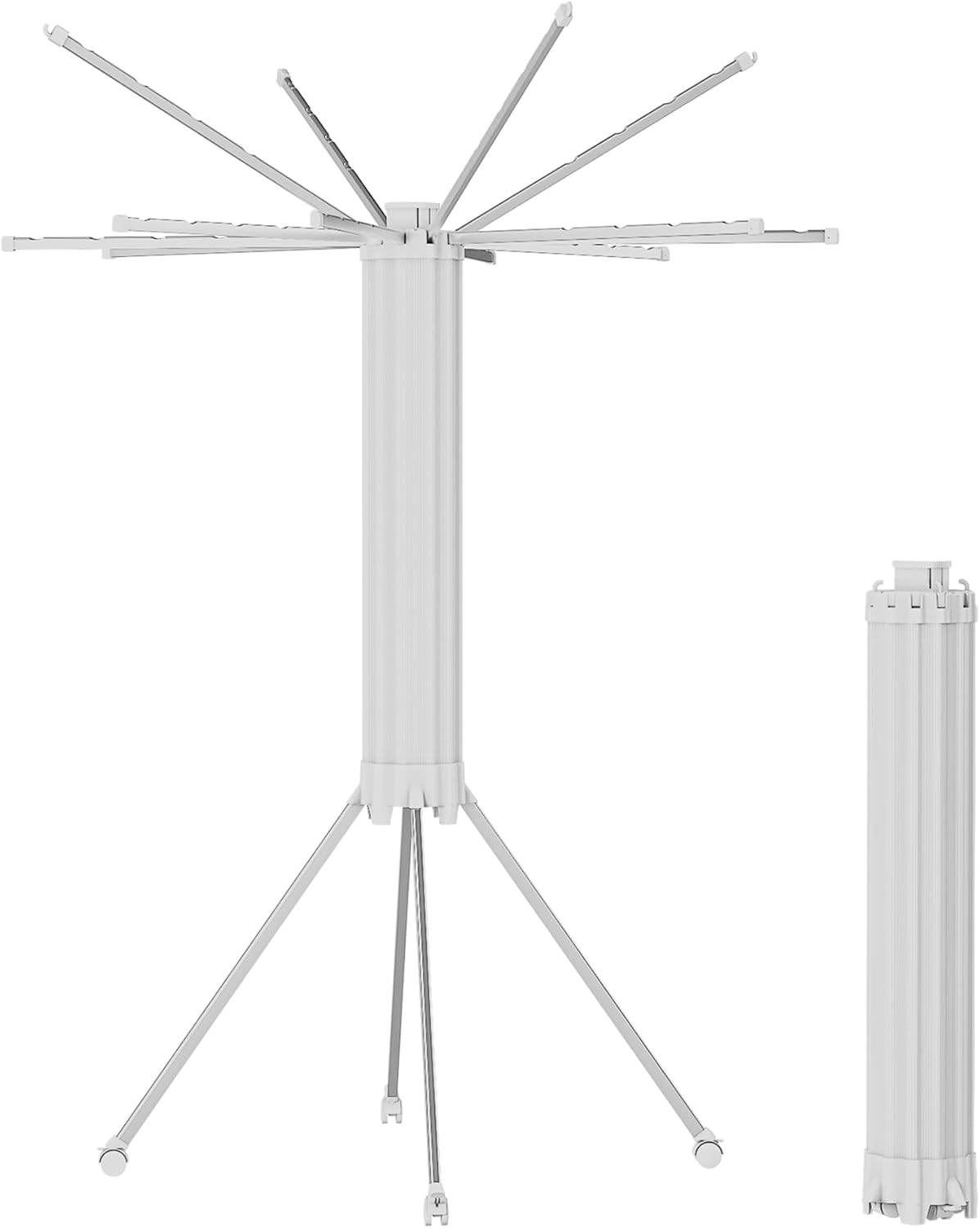 JOOM 4 Legs Single Layer Clothes Drying Rack, Garment Rack Portable and Foldable Space Saving Laundry Drying Rack - Drying Rack Clothing Floor Folding Balcony Bedroom Household Aluminum - NestledHome