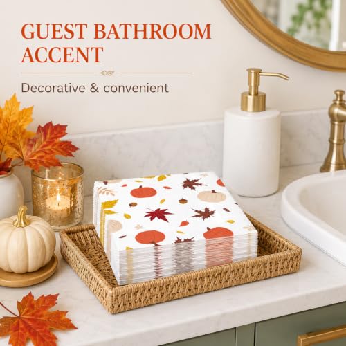 50 Pcs Fall Napkins 6.5 x 6.5 inch (50 Count)