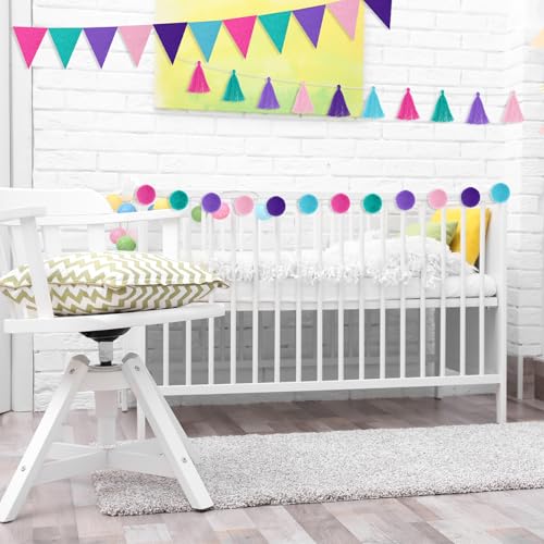 4 Pcs 9.8 ft Pom Pom Garland for Classroom Bulletin Board (4 Count)