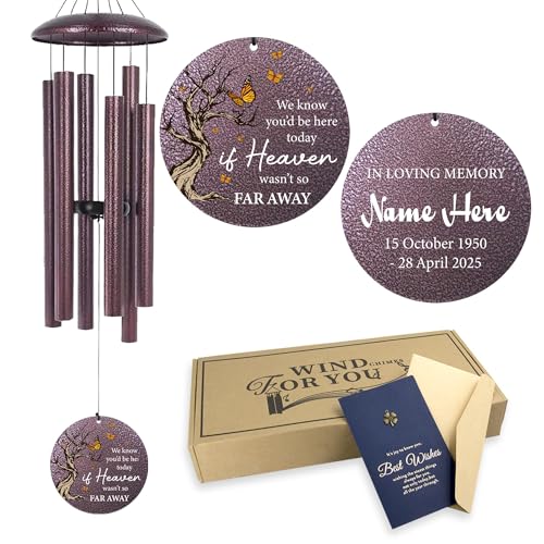 Cardinal Sympathy Wind Chimes Personalized