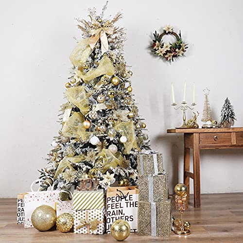 87ct Christmas Ball Ornaments Set Shatterproof Seasonal Hanging Decorations with Reusable Hand (87 Count)