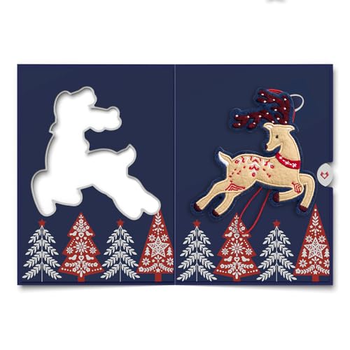 Prancing Reindeer Christmas Card with Envelope