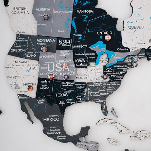 Handmade 3D Wood World Map Wall Art Large Wall Decor Track Your World Travels