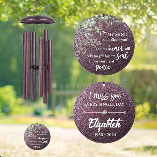 36" Large Deep Tone Personalized Sympathy Wind Chimes