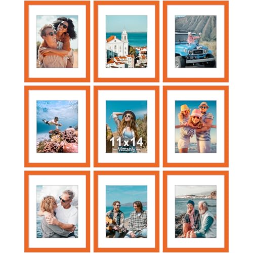 11x14 Picture Frames Set of 9 for Wall Mounting (9 Count)