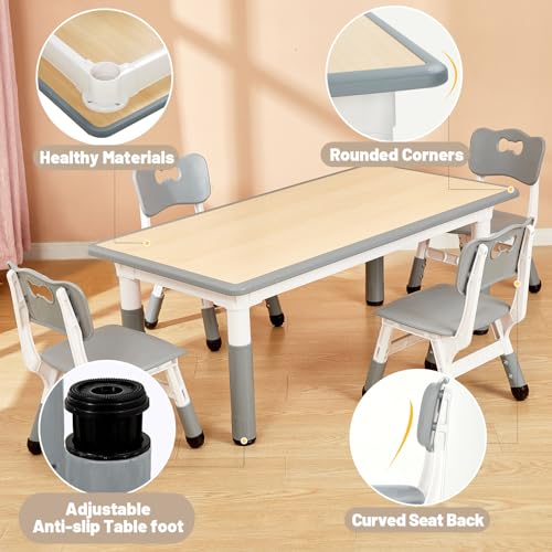 Kids Table and 4 Chairs Set for Ages 3