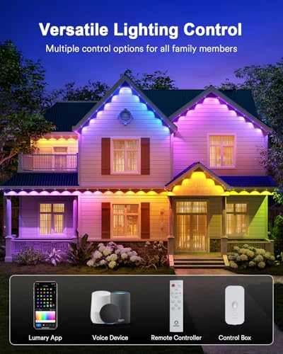 Permanent Outdoor Lights Max 53FT with 40 LED Eave Lights (53 Foot)