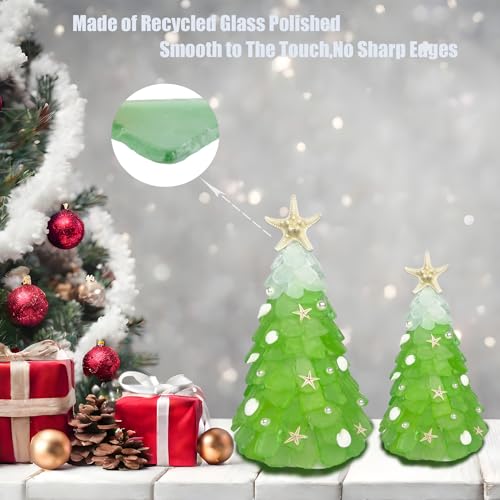 Christmas Tree DIY Kit Sea Glass Pieces for DIY Crafts Christmas Craft DIY Christmas Tree Lights Lamp Christmas Ornament Crafts