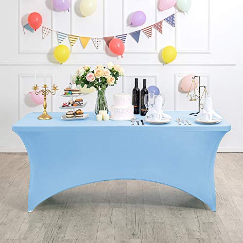 2Pack Spandex Table Cover for 8FT or 4ft or 6ft Table Universal Fitted Stretch Tablecloth for Party (2 Count)