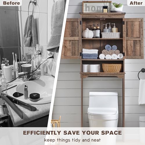 67" Farmhouse Over Toilet Storage Bathroom Cabinet
