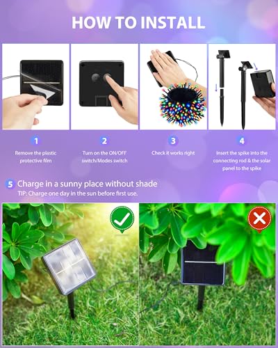 2 Pack Solar String Lights Outdoor (2 Count)