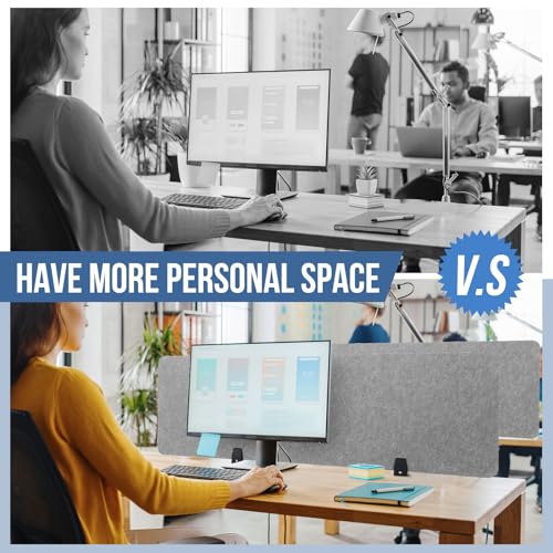 4 Pack Acoustic Desk Divider Soundproof Desk Privacy Panel Freestanding Partitions Sound Absorbing Divider for Office Reduce Noise and Visual Distractions 47.3" x 16"