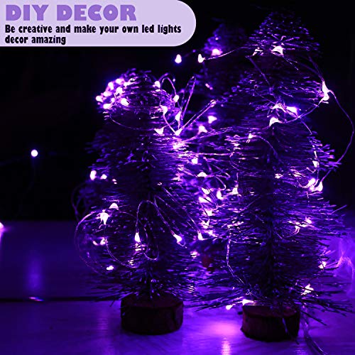 6 Pack 7Ft Starry String Lights No Remote Fairy String Lights 20LEDs Purple (6 Count)