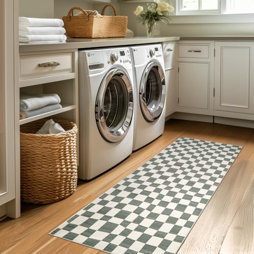 2x5 Runner Rug Modern Checkered Geometric Lattice Hallway Rug (10 Sq Ft)