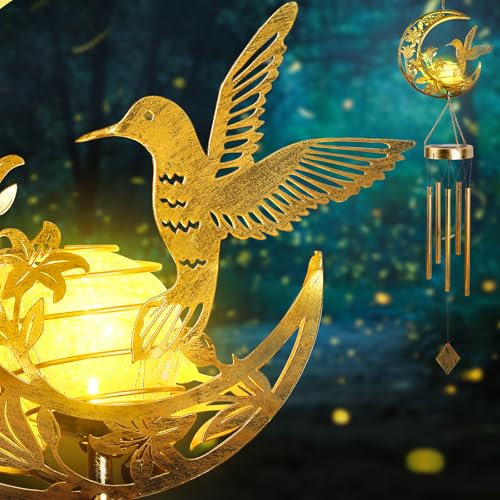 Moon & Hummingbird Wind Chimes