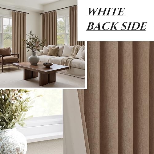Curtains 60 Inch Length Wide Pinch Pleated Black Out Curtain 84 Inch Long for Living Room (2 Count)