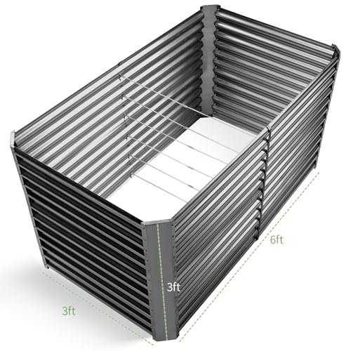 6x3x3ft Rectangular Galvanized Raised Garden Beds