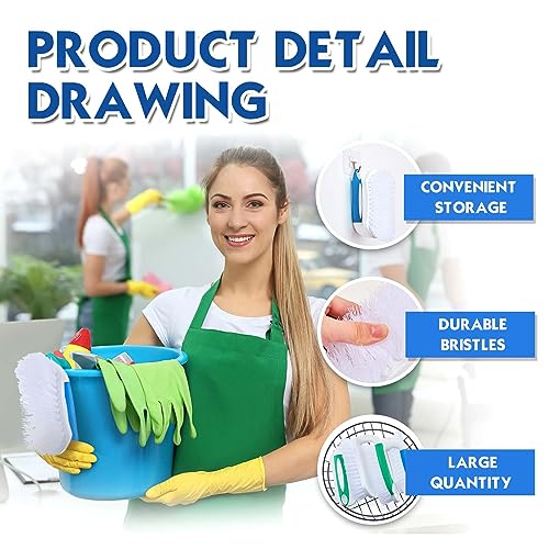6 Pcs Scrub Brush Bulk for Cleaning with Handle