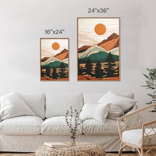 Large Mountain Framed Canvas Wall Art Set of 3 (3 Count)