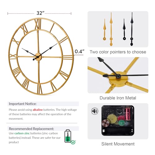 32 Inch Large Silent Wall Clock
