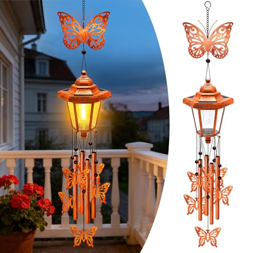 Butterfly Solar Wind Chimes for Outside