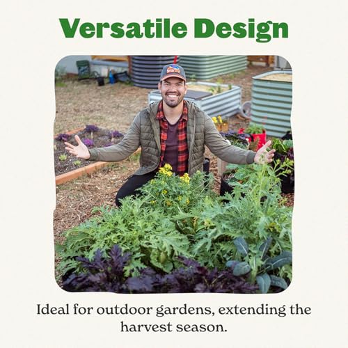 5-in-1 Modular Galvanized Raised Garden Bed Kit, 30" Short Metal Planter Box, Durable Aluzinc Steel Raised Garden Bed Outdoor for Vegetables, Herbs, Flowers & Fruits - Round Slate Grey