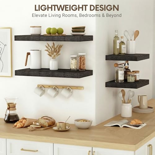 10x10 Inches Floating Shelves Wall Mounted Set of 2 (2 Count)