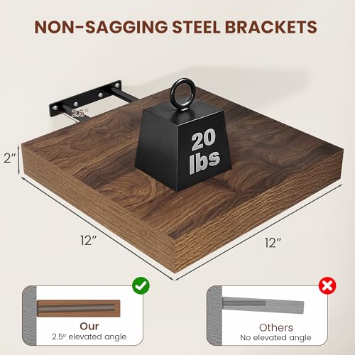 Square Floating Shelves 12x12” Set of 2 (2 Count)