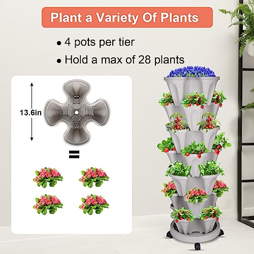 Stackable Planter with Removable Wheels and Tools