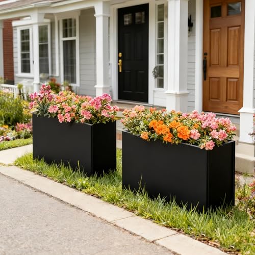 Metal Outdoor Planter 36" L x 15" W x 24" H for Metal Rectangular Planter