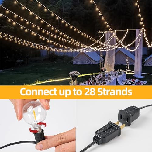 50FT G40 LED String Lights with 25 Shatterproof Bulbs