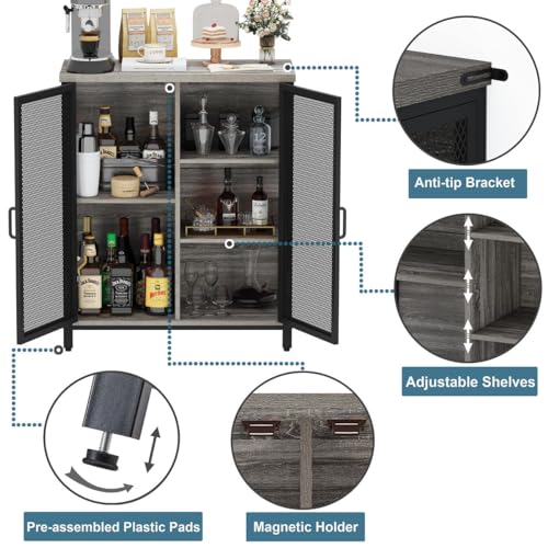 Small Coffee Bar Cabinet with Storage