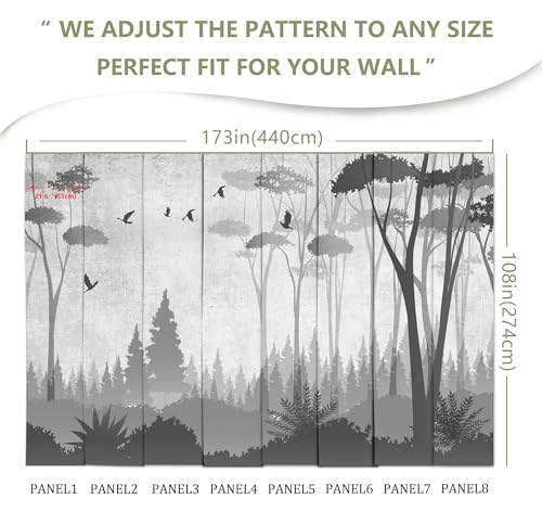 Gray Forest Wall Mural Wallpaper for Bedroom