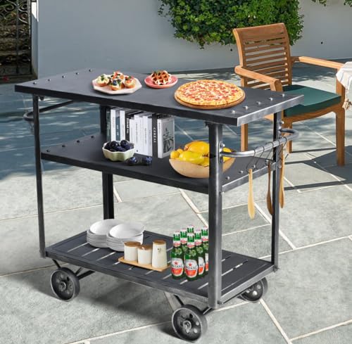 Industrial 3 Tier Rolling Utility Storage Cart Wine Beverage