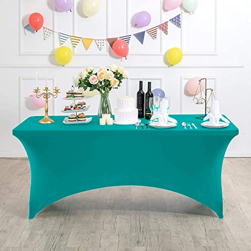 Spandex Table Cover for 6Ft or 4fT or 8ft Table Universal Fitted Stretch Tablecloth for Party
