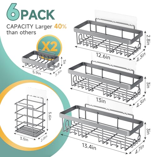 6 Pack Rustproof & Waterproof Shower Caddy (6 Count)