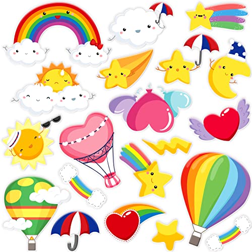 40 PCS RainbowThick Window Gel Clings for Kids Toddlers (20 Count)