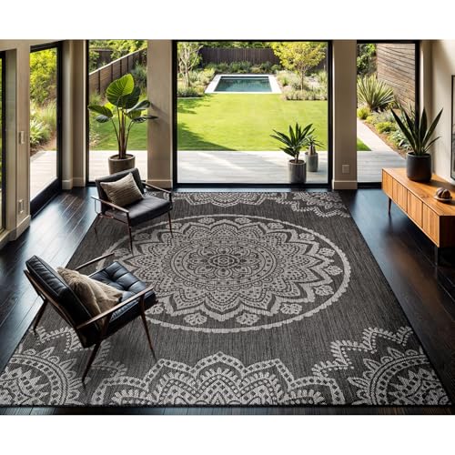Outdoor Rug 9x12 Modern Area Rugs for Large Indoor and Outdoor Patios and Porches