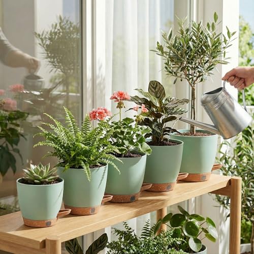 5 Pack Self Watering Pots for Indoor Plants (5 Count)